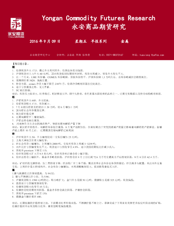 金属早报系列