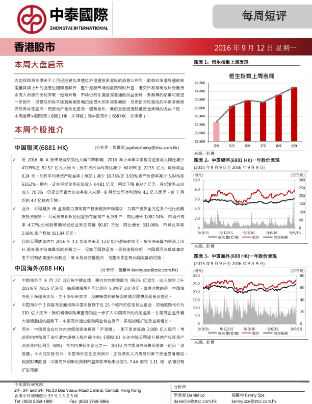 中泰国际证券每周短评