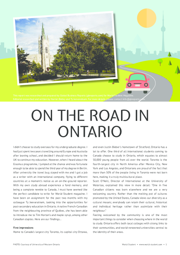 安大略省高等教育2016 WSM发布