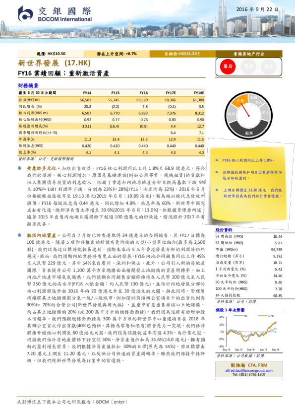 FY16业绩回顾；重新激活资产
