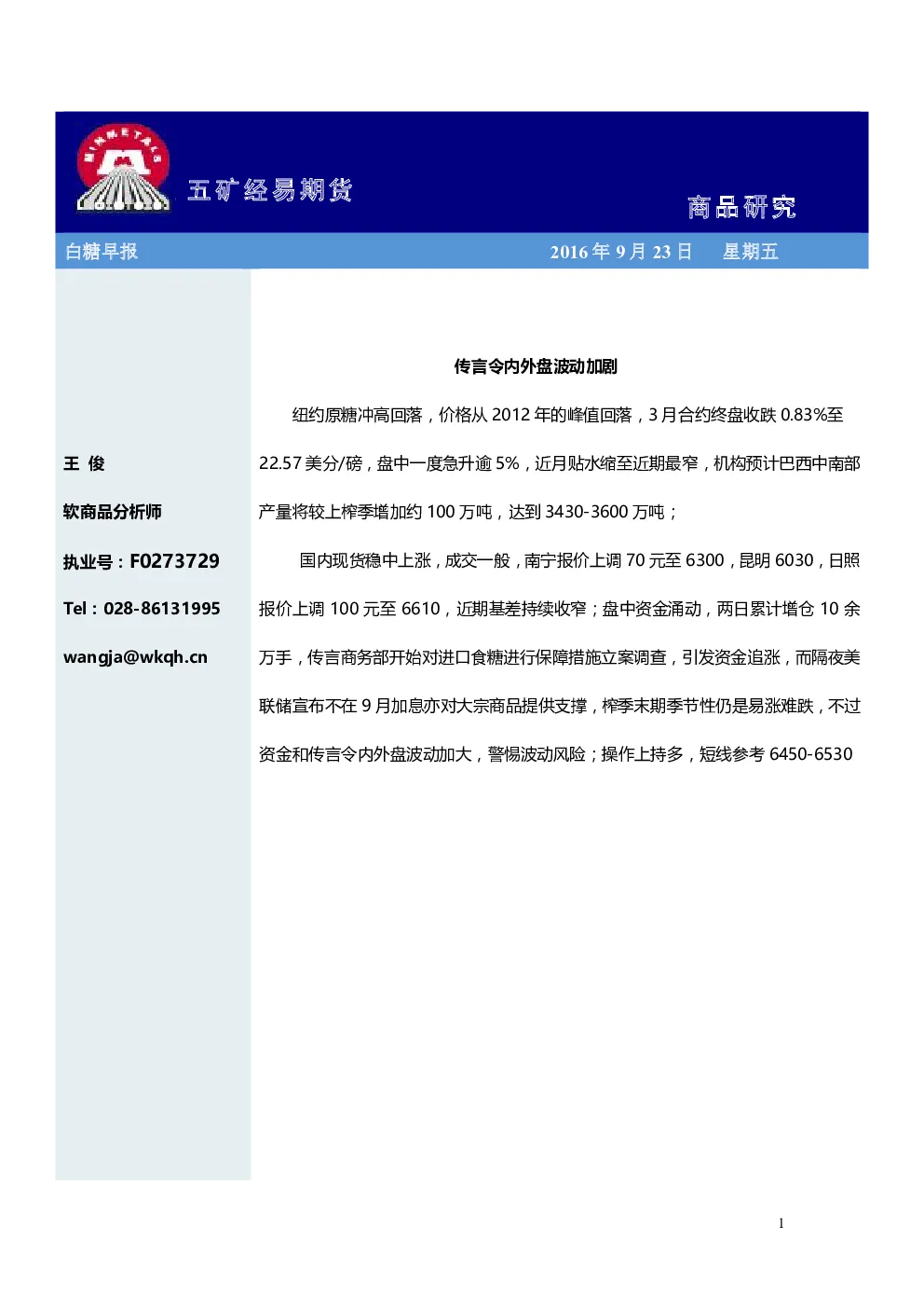 报告封面