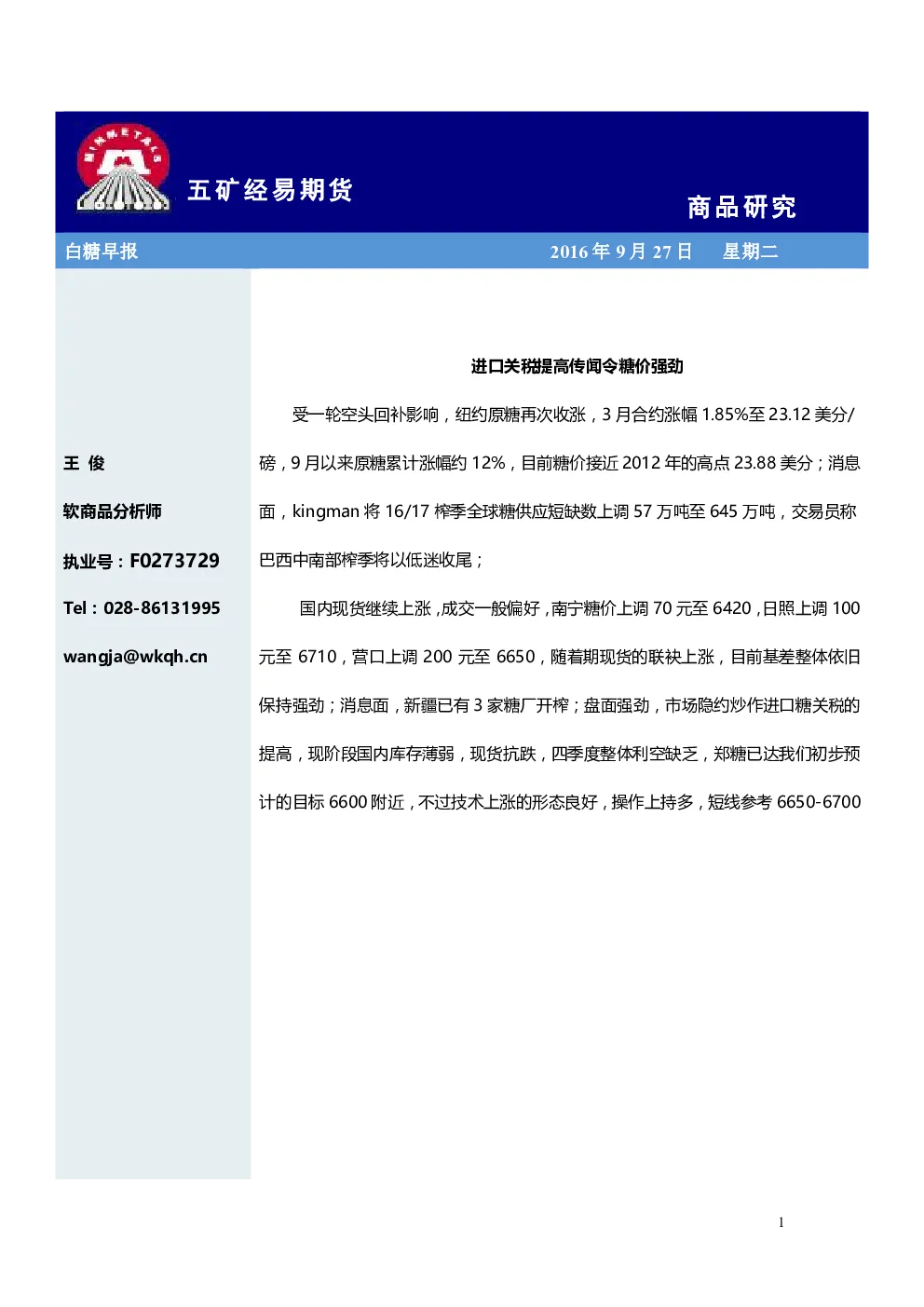报告封面
