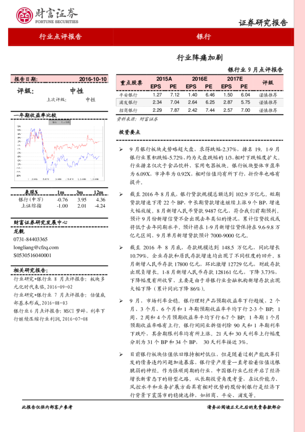 银行业9月点评报告：行业阵痛加剧