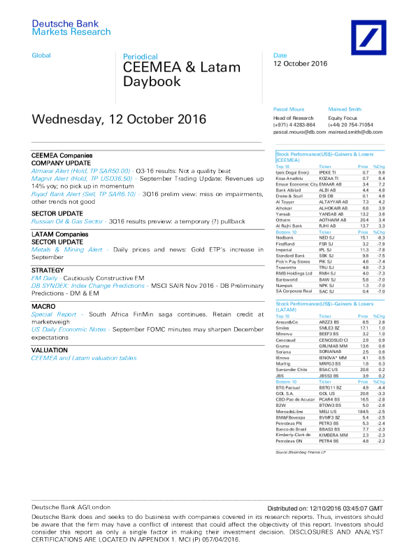 CEEMEA Latam Daybook Wednesday 12 October 2016 union-bank-of-india-swift-code-kaise-nikale-kisi-bhi-branch-ka-union