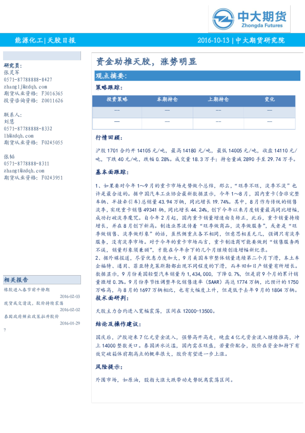 天胶日报：资金助推天胶，涨势明显