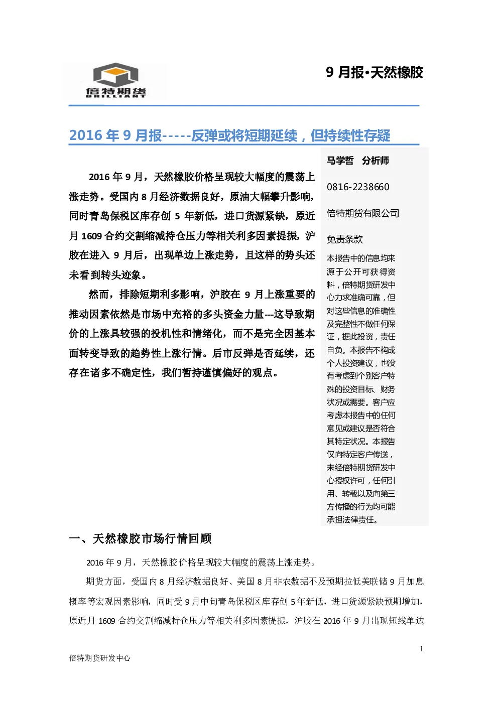 报告封面