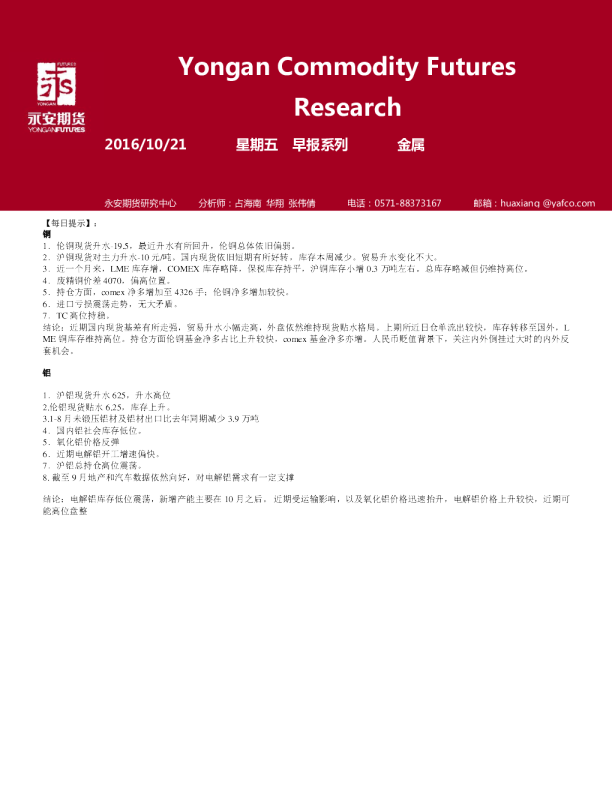 金属早报系列