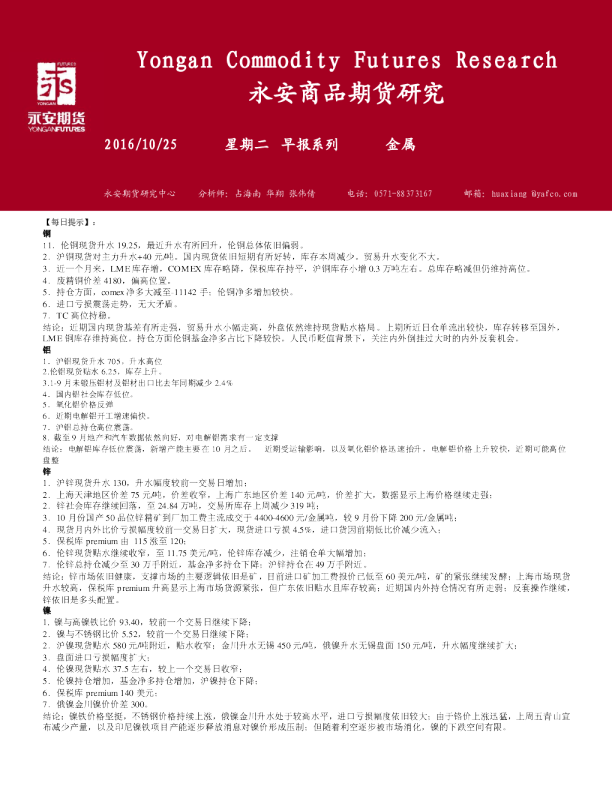 金属早报系列