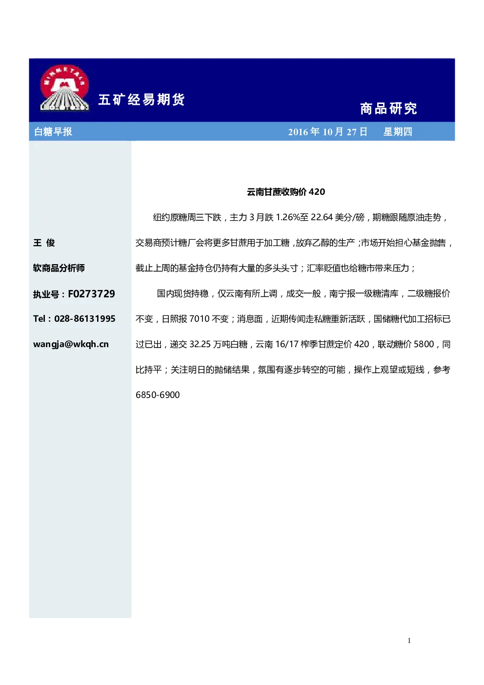 报告封面