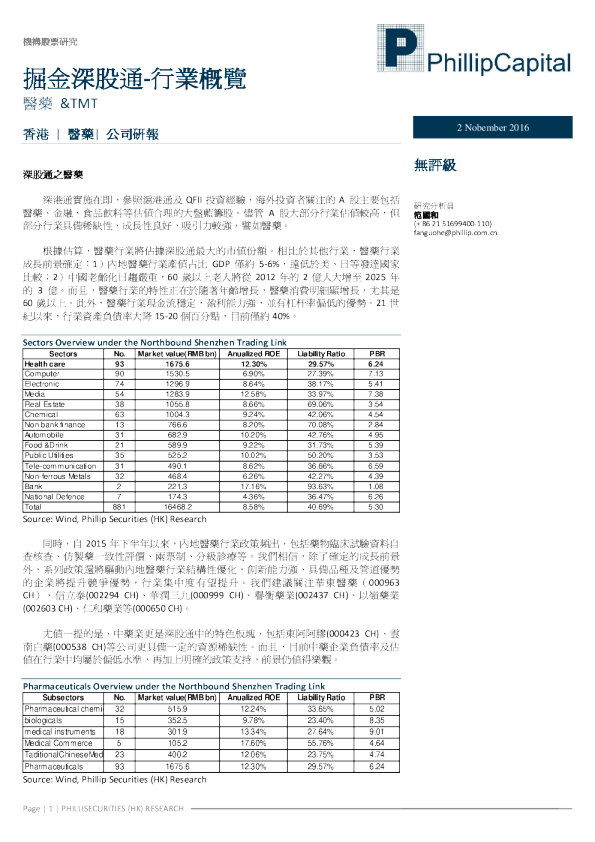 医药&TMT行业概览：掘金深股通