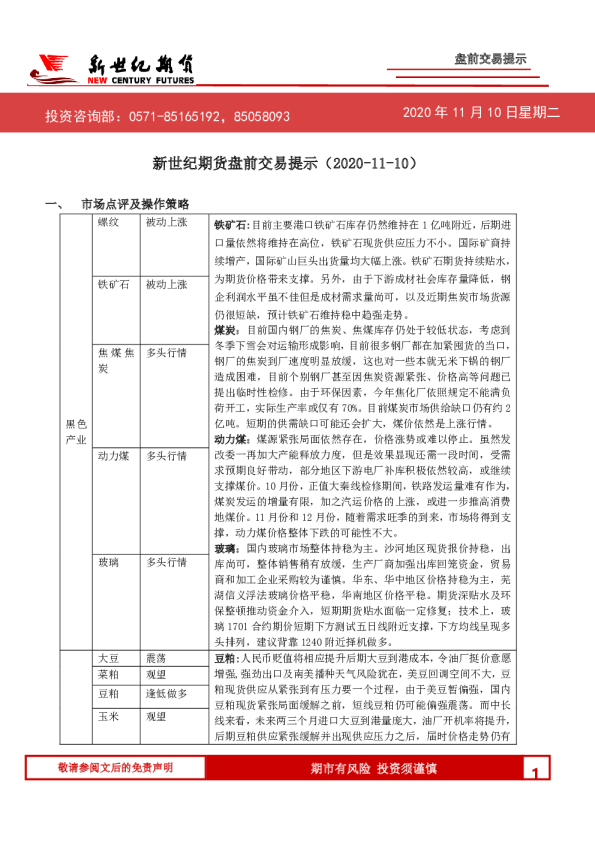 盘前交易提示