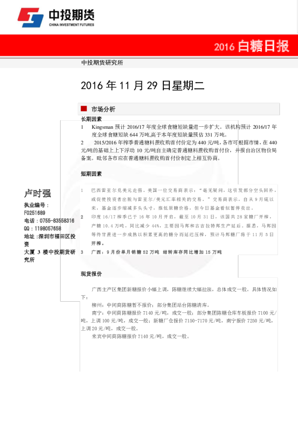 白糖日报
