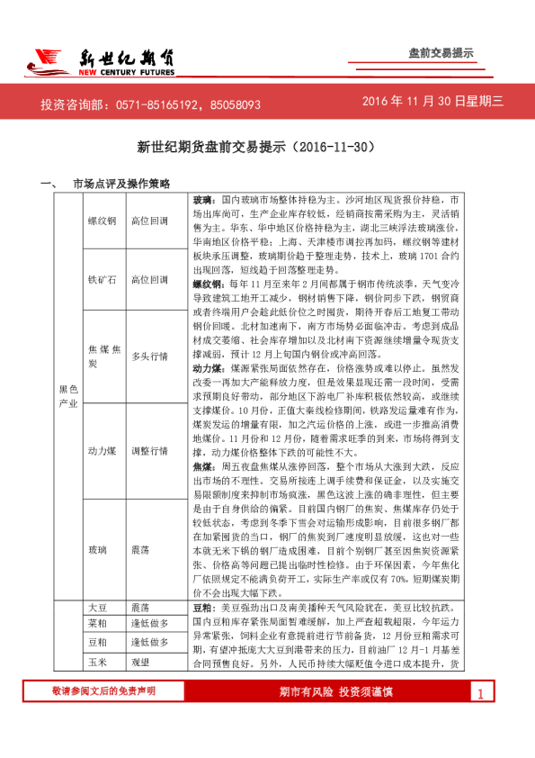 盘前交易提示