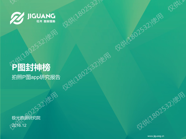 极光大数据报告：P图封神榜