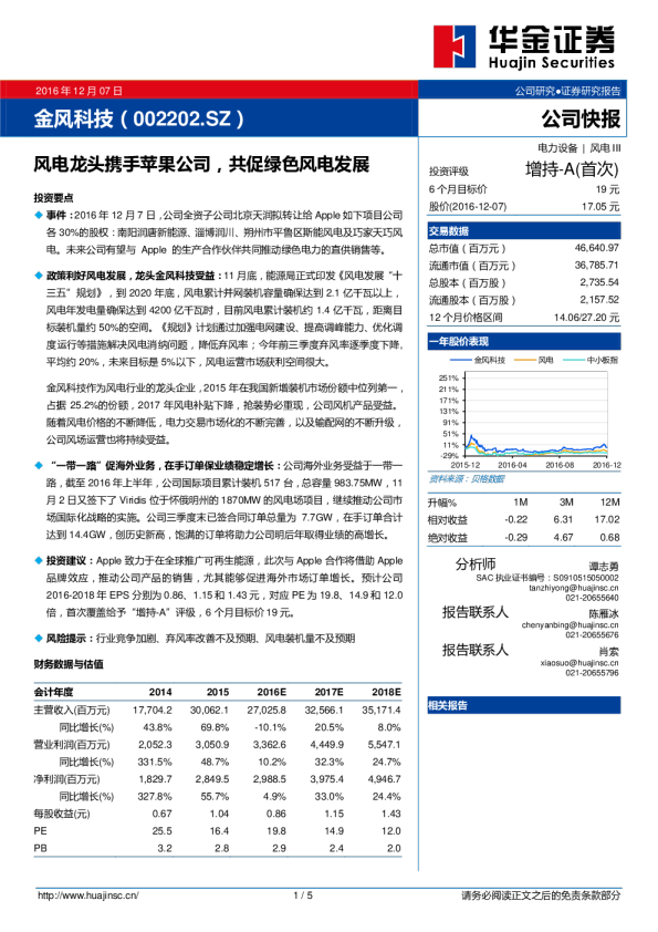 风电龙头携手苹果公司，共促绿色风电发展
