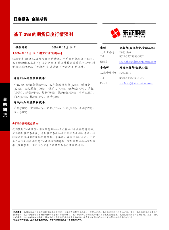 基于SVM的期货日度行情预测