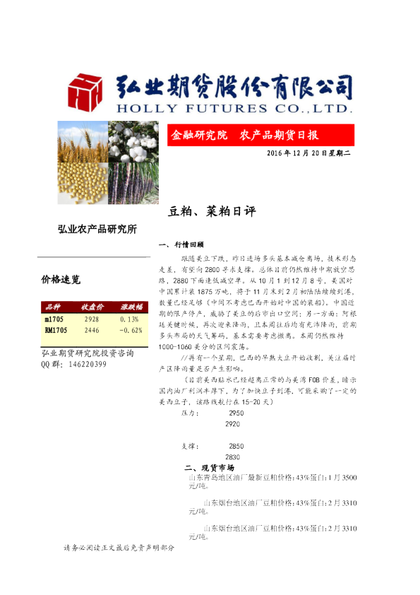 农产品期货日报