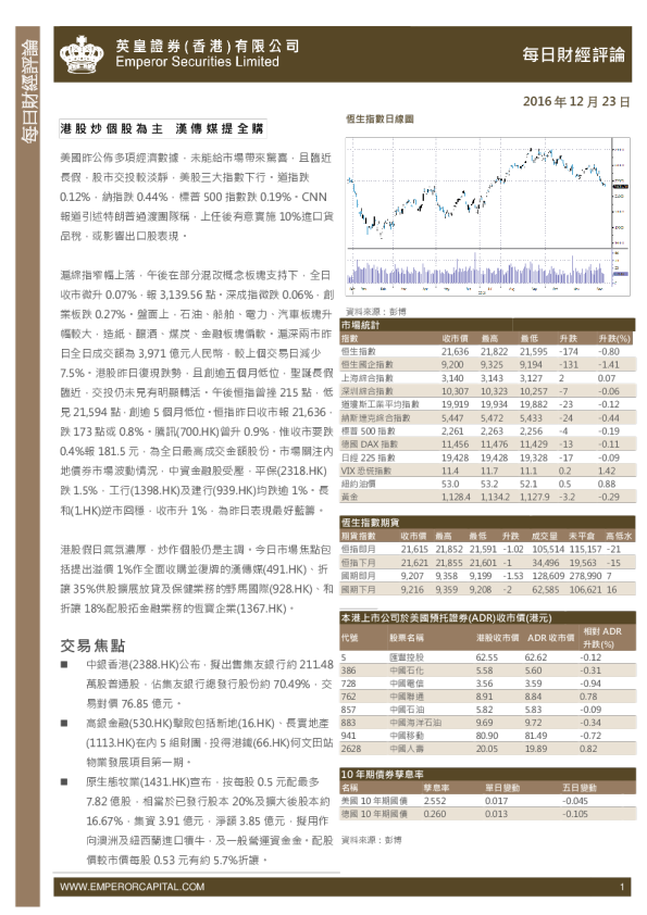 英皇证券每日财经评论