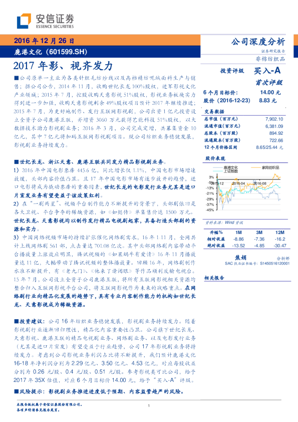 2017年影、视齐发力
