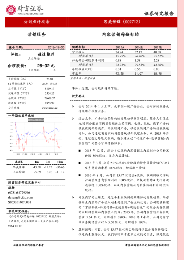 营销服务：内容营销稀缺标的