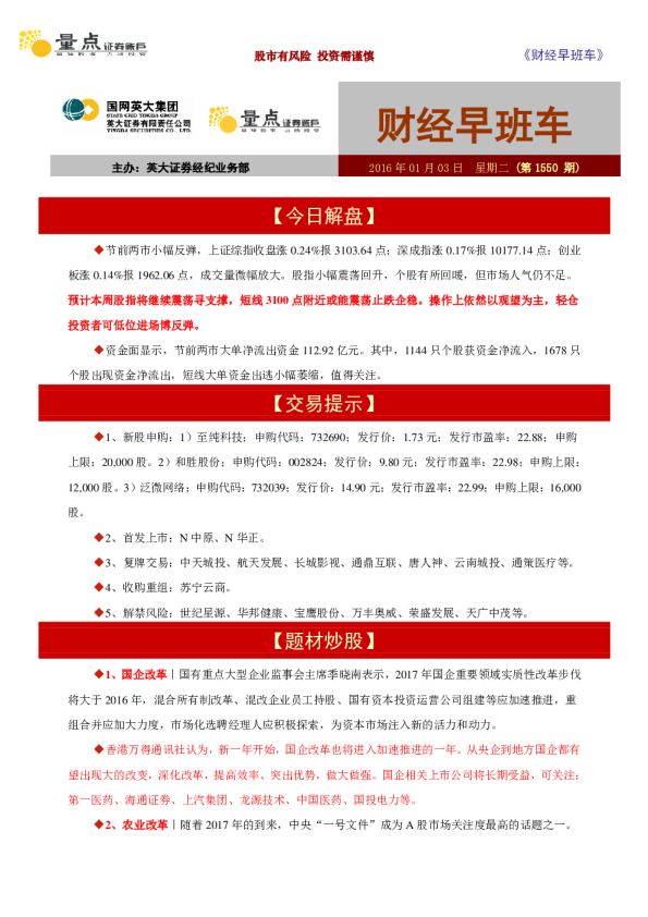 财经早班车（第1550期）