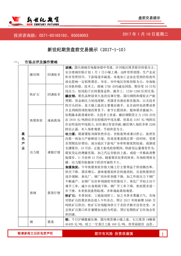 盘前交易提示