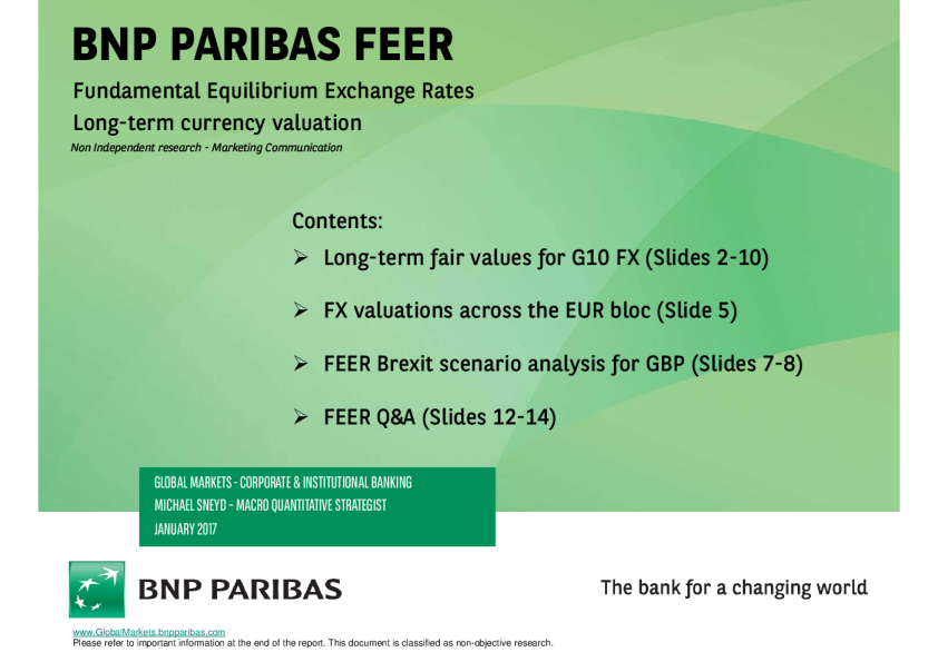BNP PARIBAS FEER Fundamental Equilibrium Exchange Rates Longterm