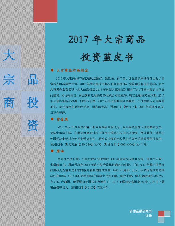 2017年大宗商品投资蓝皮书