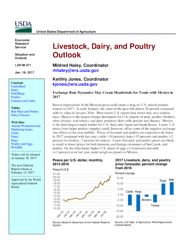 USDA Livestock, Dairy, and Poultry Outlook 2017.01.19