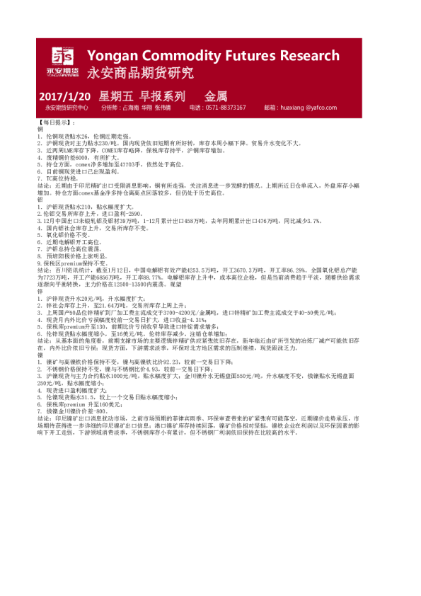 金属早报系列
