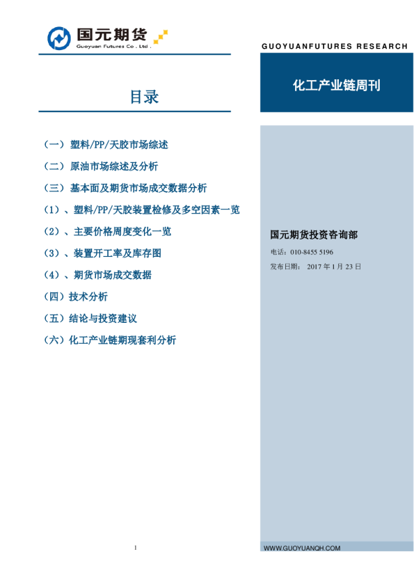 化工产业链周刊