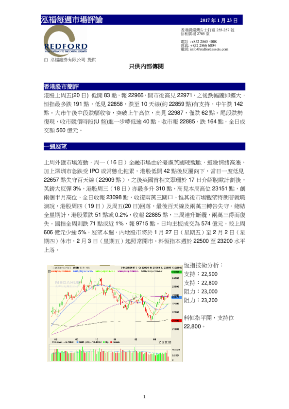 泓福证券每周市场评论