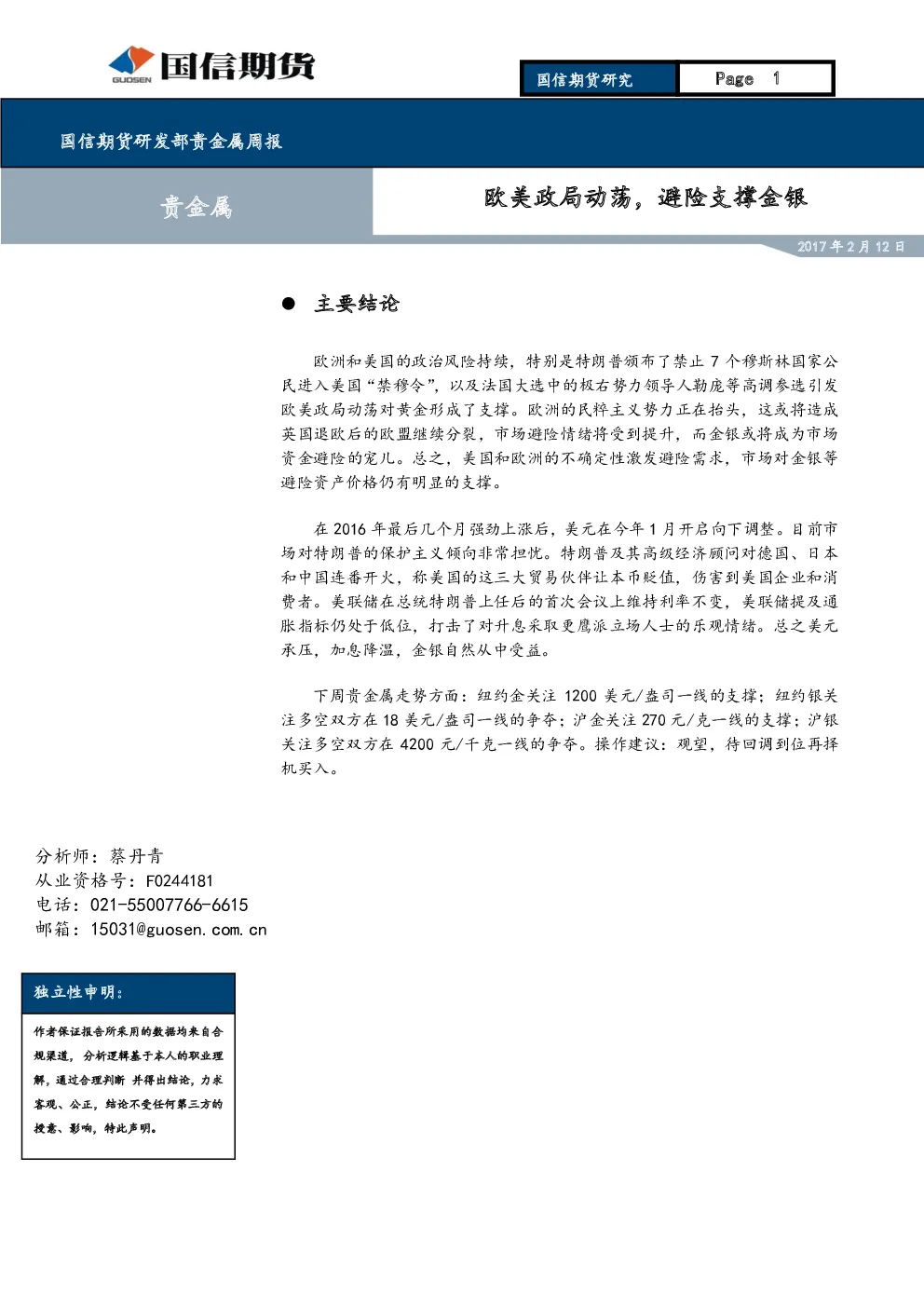 报告封面