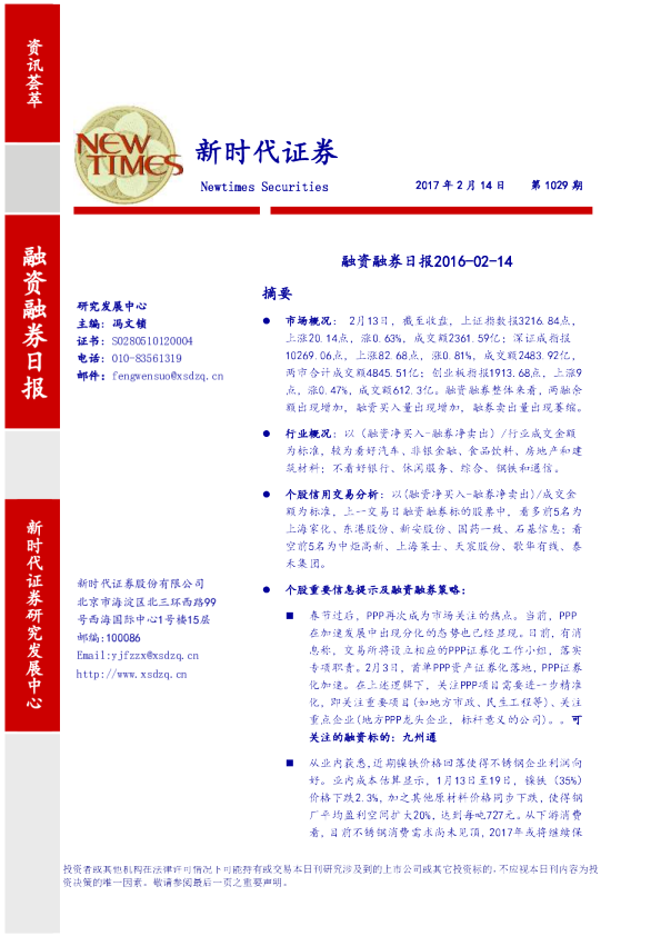 融资融券日报第1029期