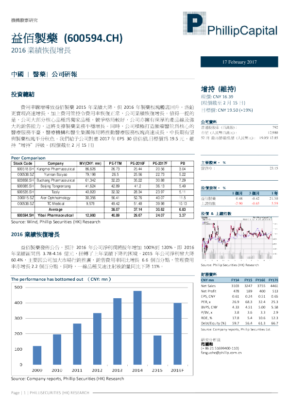2016业绩恢复增长