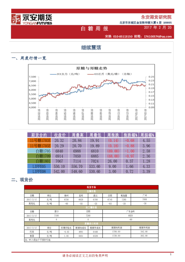 白糖周报：继续震荡
