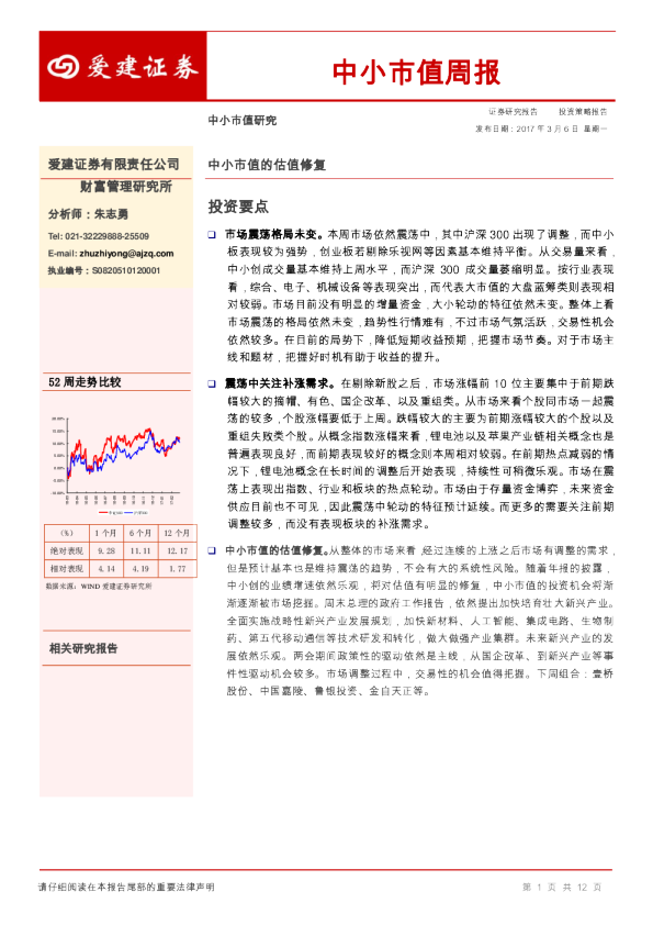 中小市值周报：中小市值的估值修复