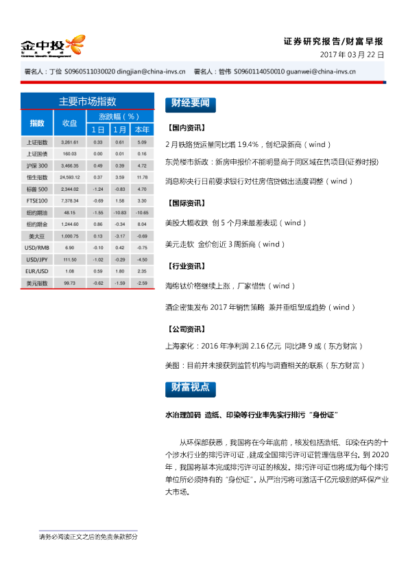 中投证券财富早报