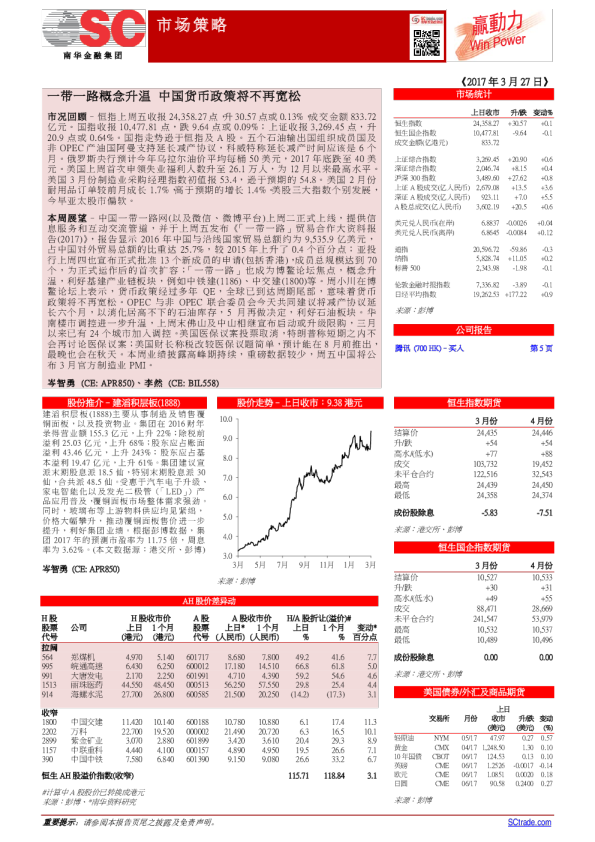 一带一路概念升温，中国货币政策将不再宽松