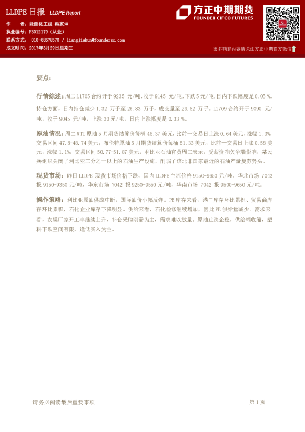 LLDPE日报