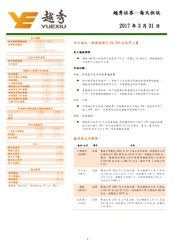越秀证券每天快讯