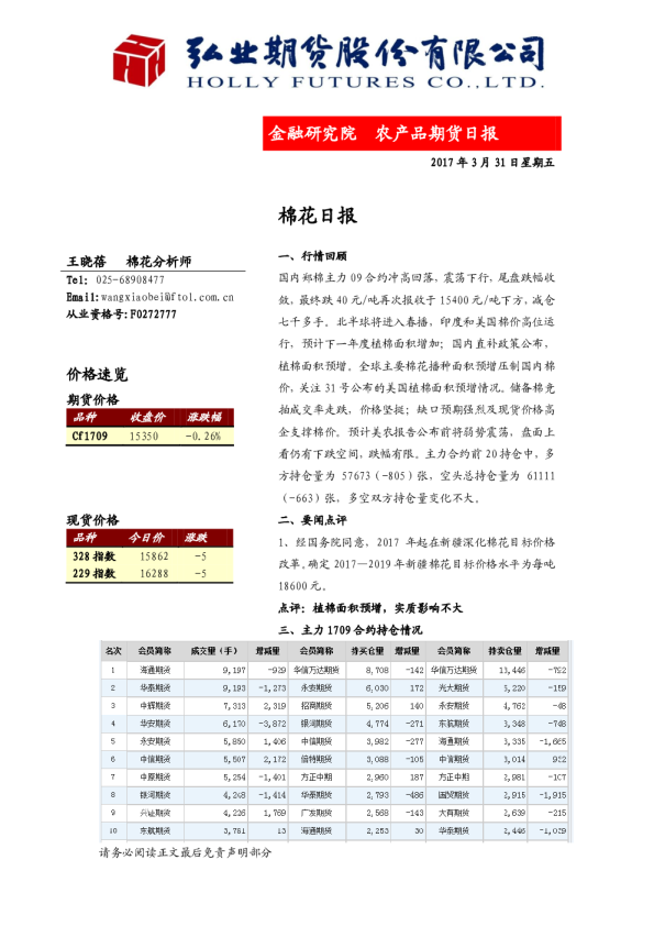 农产品期货日报