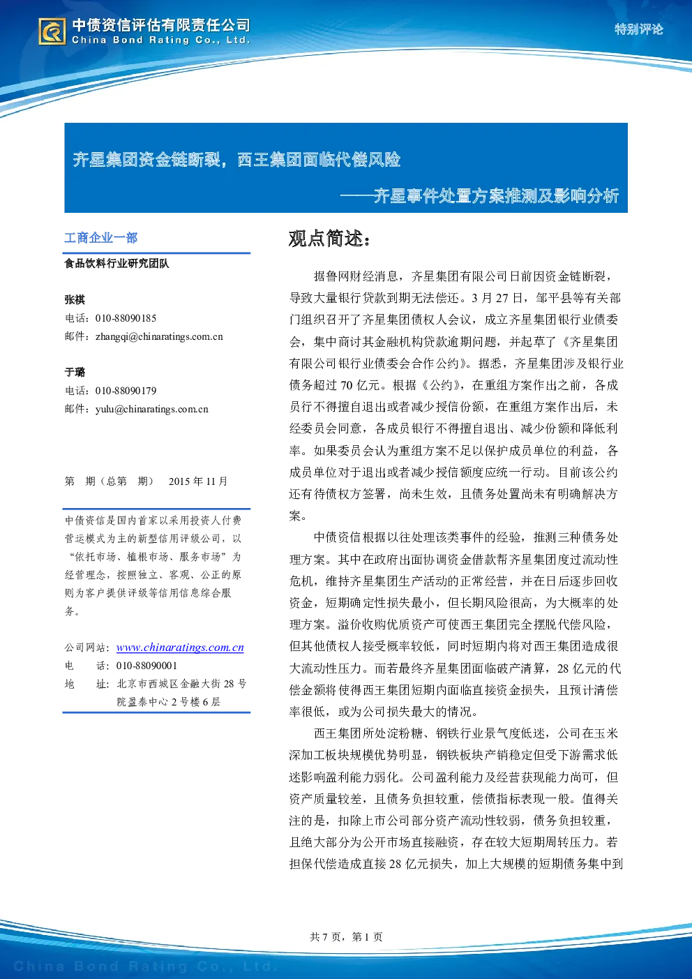 报告封面