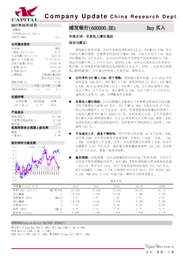 年报点评：非息收入增长强劲