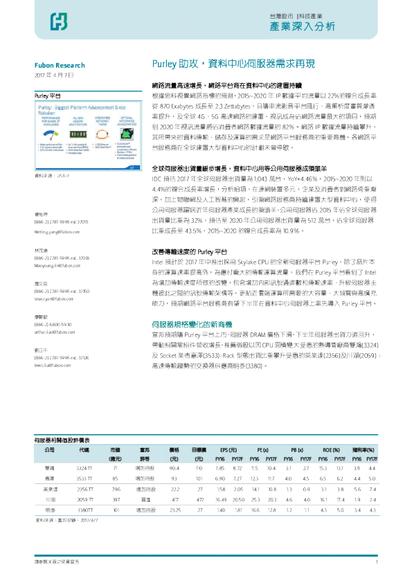 产业深入分析：Purley助攻，资料中心伺服器需求再现