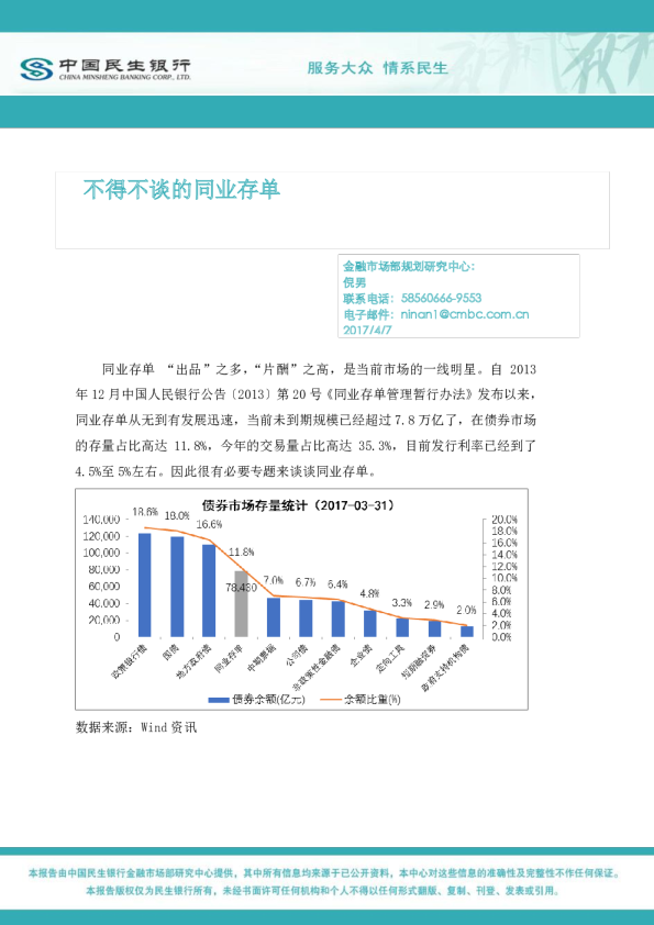 中国民生银行不得不谈的同业存单