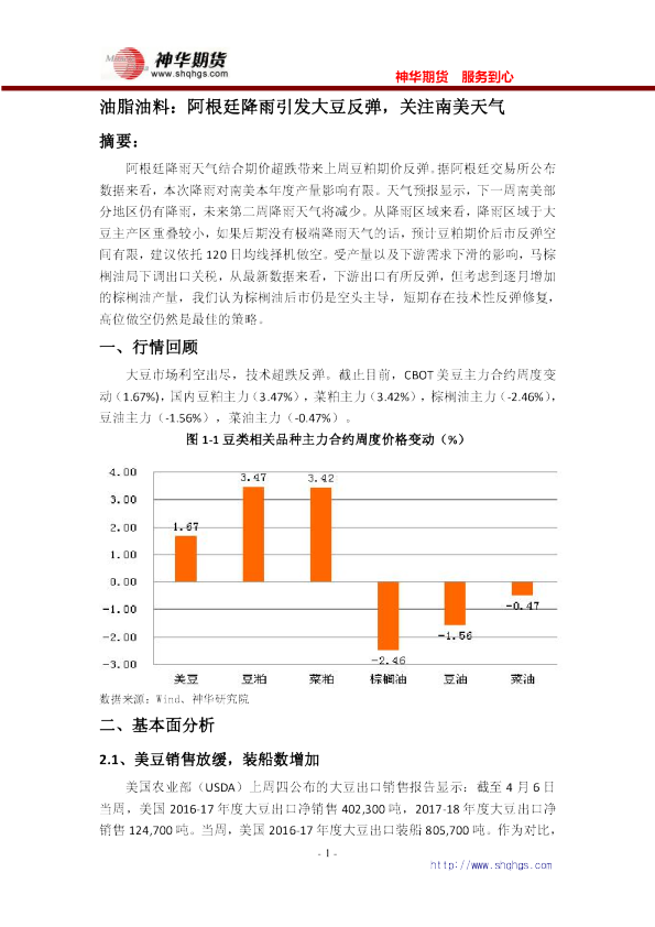 油脂油料：阿根廷降雨引发大豆反弹，关注南美天气