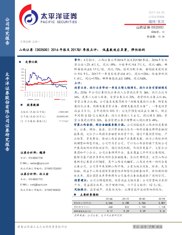 2016年报及2017Q1季报点评：低基数效应显著，弹性标的