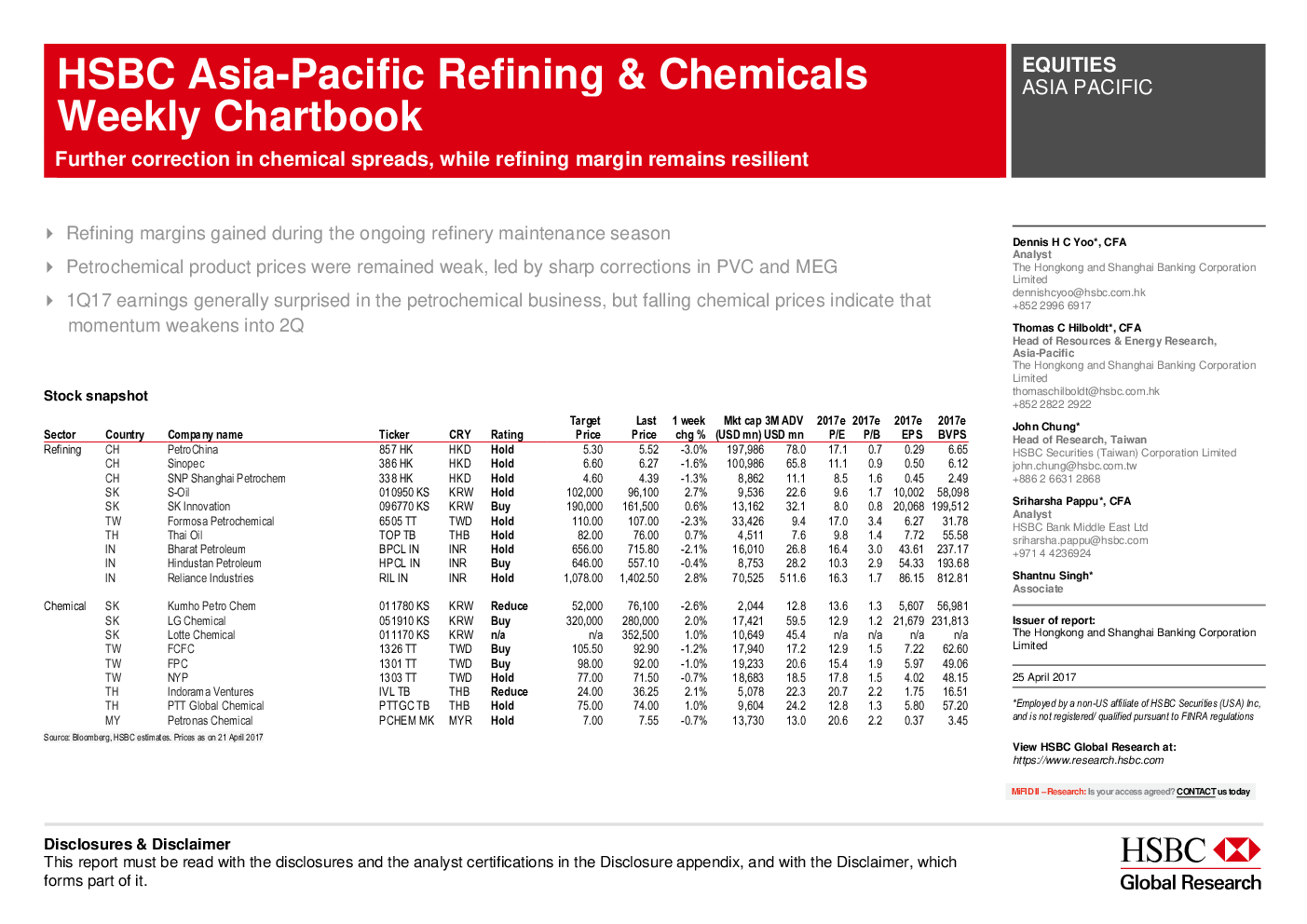 Refining Margin Continues To Improve Olefins Had A Big Correction On Better Availability å'çŽ°æŠ¥å'Š