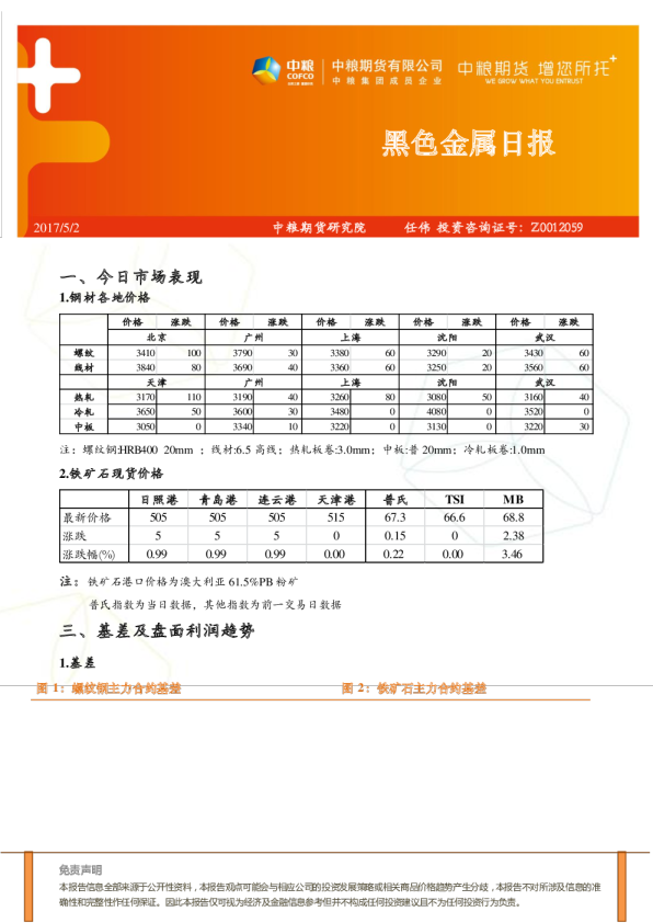 中粮期货黑色金属日报